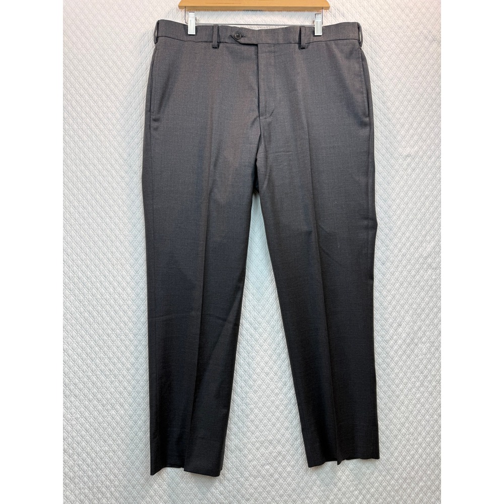 Brooks Brothers 1818 Regent Dress Pants Men 38x29 Charcoal Grey Wool Blnd Slacks